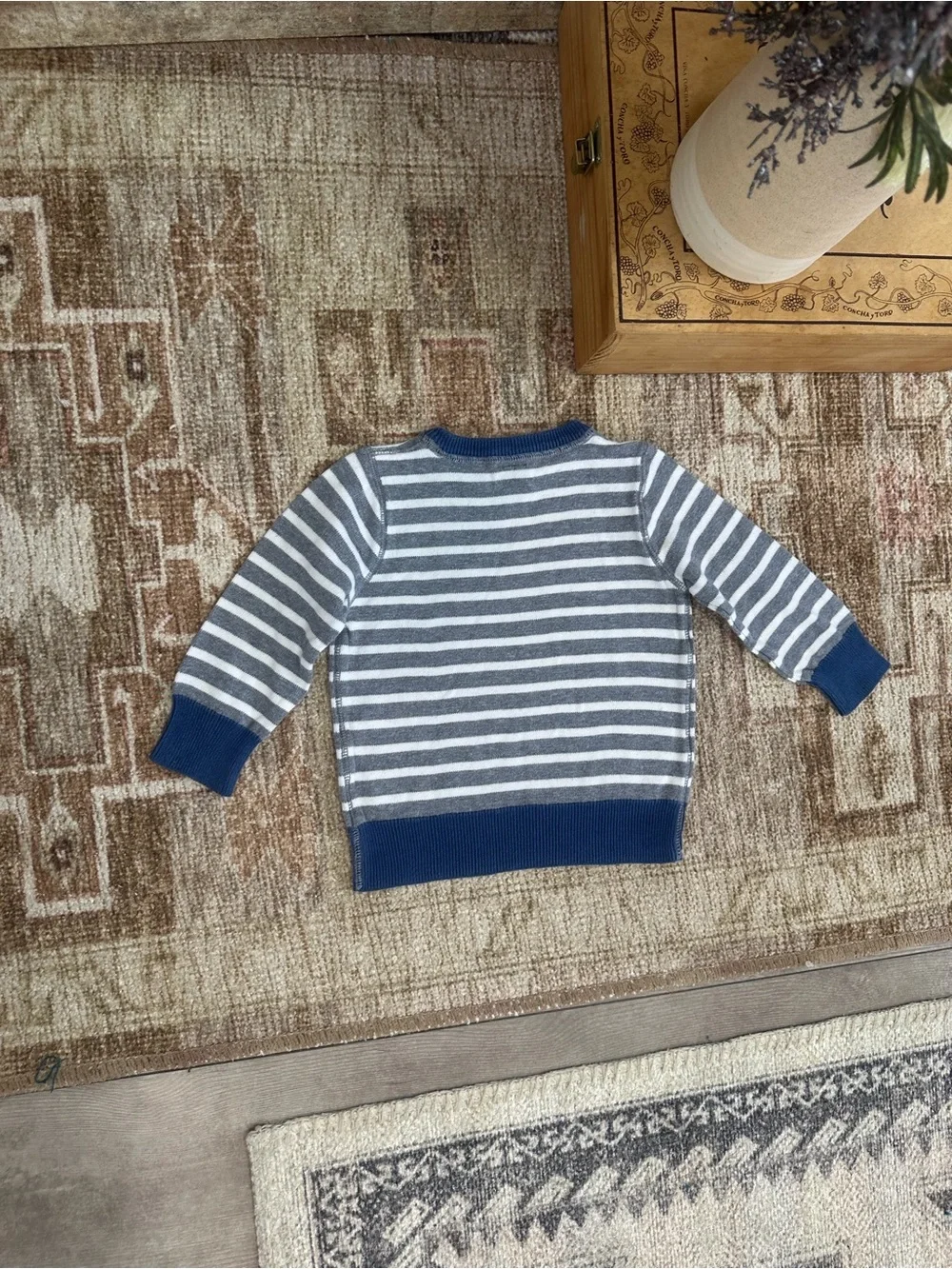 Baby Gap Toddler Boy Knit Sweater 12-18 Months Striped Crewneck Cotton